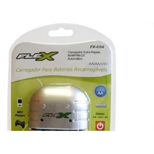 Carregador Para Pilhas 4Aa/Aaa Ou 2 Bateria 9V Flex Com 4Aa Fx-C03/4P