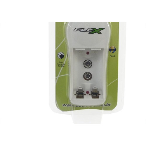 Carregador Para Pilhas 2Aa/Aaa Ou 1 Bateria 9V Flex Bivolt Fx. C.11