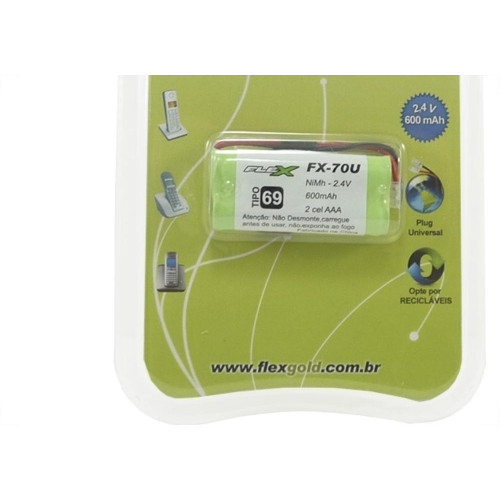 Bateria Telefone Universal Flex 2,4V 600Mah Fx-70U