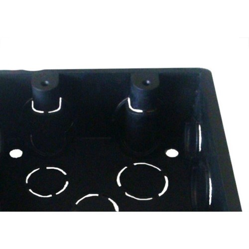 Caixinha Luz Plastica 4X4 Ivplast Preta Orelha Plastica  - Kit C/50 