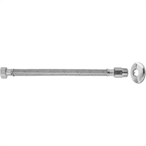 Engate Flexivel Metal Cromado Blukit Malha Inox 60Cm 250108-412