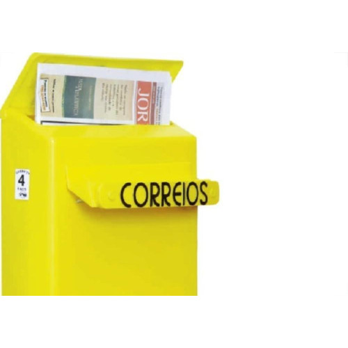 Caixa Carta Goma Plastica Gradil ''Correio'' Amarela 