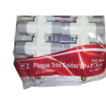 Pino 3 Saidas 2 Polos+Terra Luster Branco 2044 - Kit C/10 