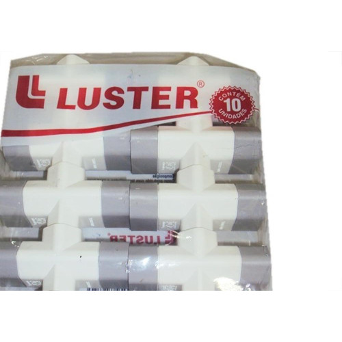Pino 3 Saidas 2 Polos+Terra Luster Branco 2044 - Kit C/10 