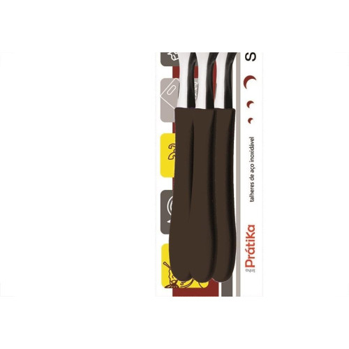 Garfo Simonagio Mesa Pratika 3 Pecas Preto 120.103.0201.002