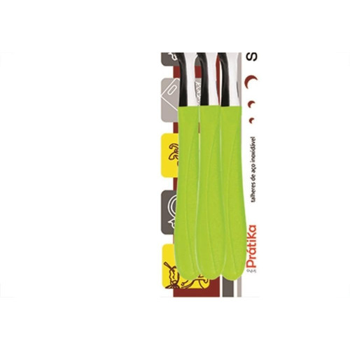 Garfo Simonagio Mesa Pratika 3 Pecas Verde 332/3