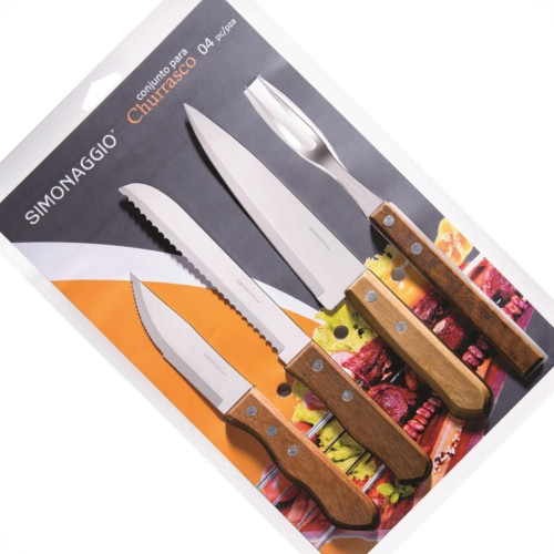 Kit Churrasco Simonaggio 4Pecas Blister 350.174.9052.400