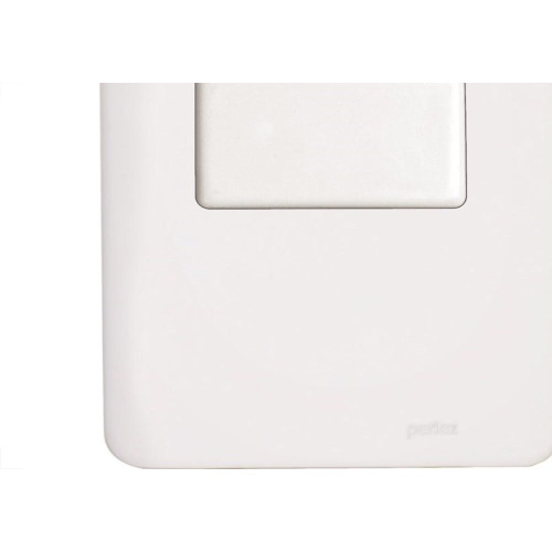 Conjunto Perlex Aros 4X2 Branco Com Placa(1Paralelo) 7381P