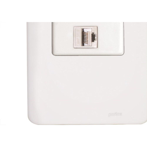 Conjunto Perlex Aros 4X2 Branco Com Placa(1Tomada Rj45) 7364