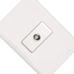 Conjunto Perlex Aros 4X2 Branco Com Placa(1Tomada Tv) 7308