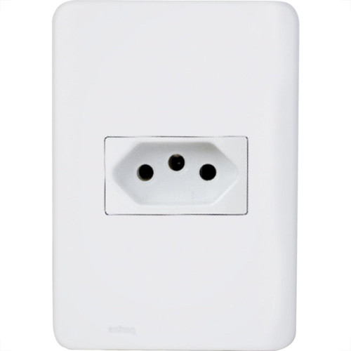 Conjunto Perlex Aros 4X2 Branco Com Placa(1Tomada 10A) 7311