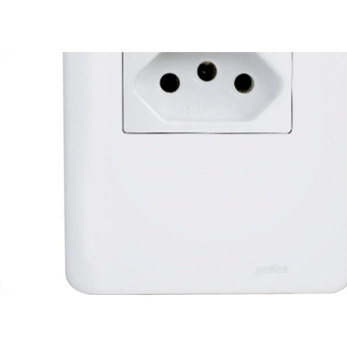 Conjunto Perlex Aros 4X2 Branco Com Placa(1Tomada 10A) 7311