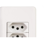 Conjunto Perlex Aros 4X2 Branco Com Placa(2Tomadas 10A) 7311/11