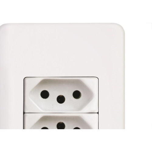 Conjunto Perlex Aros 4X2 Branco Com Placa(2Tomadas 10A) 7311/11
