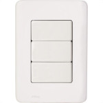 Conjunto Perlex Aros 4X2 Branco Com Placa(3Simples) 7383