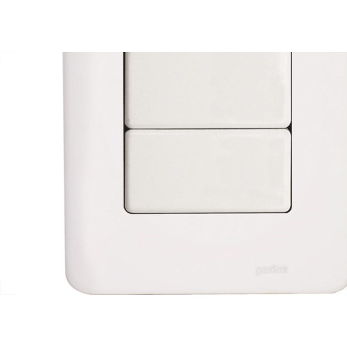 Conjunto Perlex Aros 4X2 Branco Com Placa(3Simples) 7383
