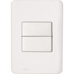 Conjunto Perlex Aros 4X2 Branco Com Placa(1Simples+1Paralelo) 7381/1P