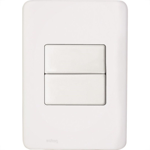 Conjunto Perlex Aros 4X2 Branco Com Placa(1Simples+1Paralelo) 7381/1P