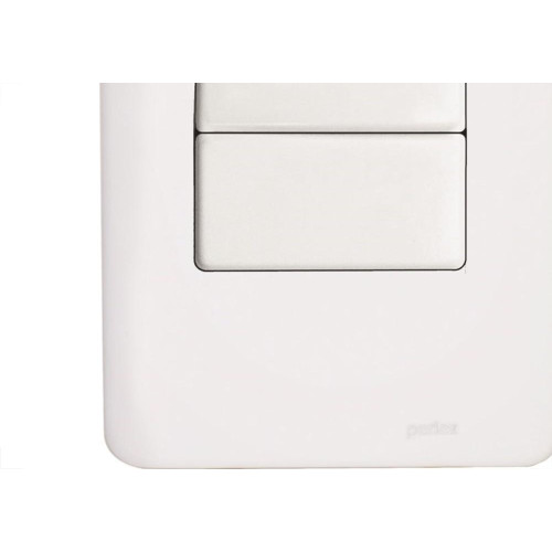 Conjunto Perlex Aros 4X2 Branco Com Placa(1Simples+1Paralelo) 7381/1P