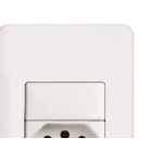Conjunto Perlex Aros 4X2 Branco Com Placa(1Simples+Tomada 20A) 7381/15