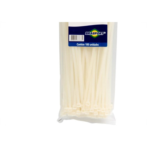 Abracadeira Nylon Brasfort Branca 4,8X150 100 Pecas 7339
