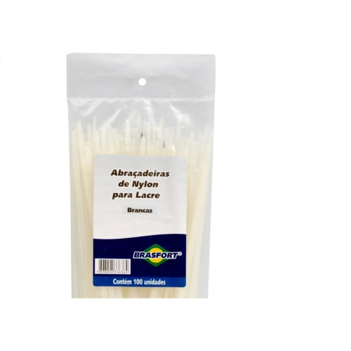 Abracadeira Nylon Brasfort Branca 4,8X150 100 Pecas 7339