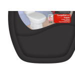 Assento Sanitario Herc ''Almofadado'' Preto Retangular 2398