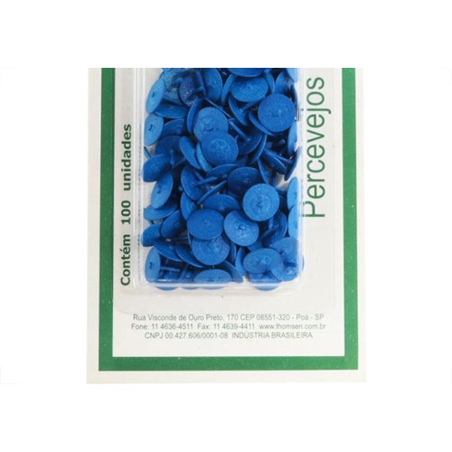 Percevejo Thomsen Azul Cartela Com 100 Pecas Pc-034
