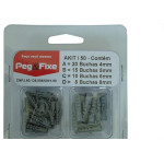 Cartela Bucha Fixacao 4A8Mm Peg&Fixe Kit Com 53 Pecas Akit/50