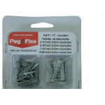 Cartela Bucha Fixacao 5A10Mm+Parafuso Phillips Peg&Fixe Kit 44 Pecas Akit/77