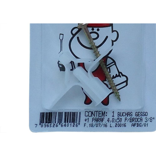 Cartela Bucha Fixacao Drywal 10+Parafuso Phillips Peg&Fixe Kit 2 Pecas Apbg/01
