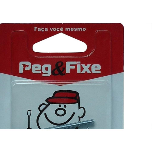 Cartela Parafuso Placa Tomada 9/64 X 2'' Peg&Fixe 6 Pecas Aptm/03
