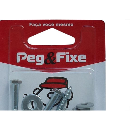 Cartela Bucha Fixacao 07+Parafuso Sextavado 3/16 X 50 Peg&Fixe Kit 9 Pecas Apsb/06