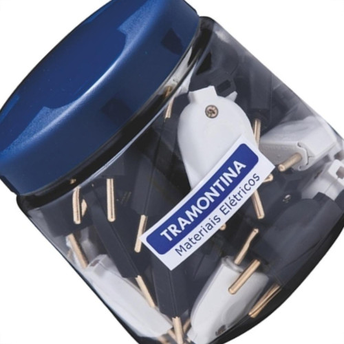 Pino Macho 2 Polos Tramontina 10A Preto/Branco  - Kit C/42 