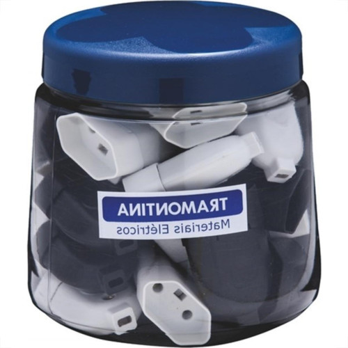 Pino Femea 2 Polos Tramontina 10A Preto/Branco  - Kit C/24 
