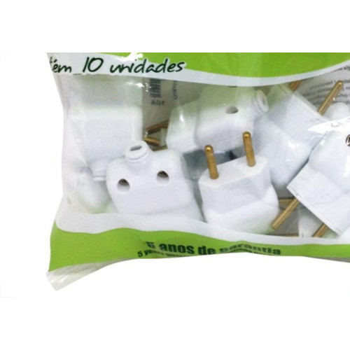Pino Prensa Cabo Ilumi 2 Polos 10A Branco 14240Pct - Kit C/10 