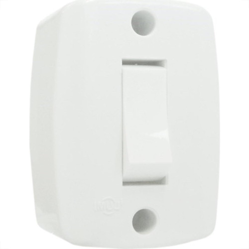 Interruptor Externo Ilumi Retangular Branco 1 Simples 16553Pct - Kit C/10 