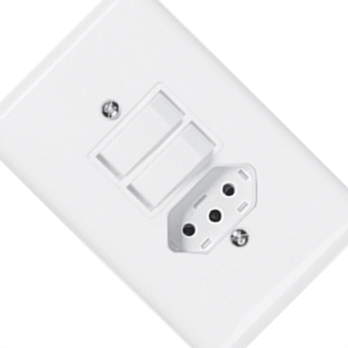 Conjunto Ilumi 4X2 Branco Com Placa(2Simples+Tomada 10A) 20210
