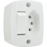 Interruptor Externo Ilumi Redondo Branco 1 Simples+Tomada 20A 16545Pct - Kit C/10 