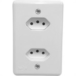 Conjunto Ilumi 4X2 Branco Com Placa(2Tomadas 10A Monobloco) 201200