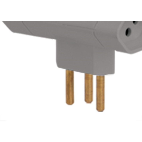 Pino 3 Saidas 2 Polos+Terra Ilumi ''T'' Cinza 12250 - Kit C/10 