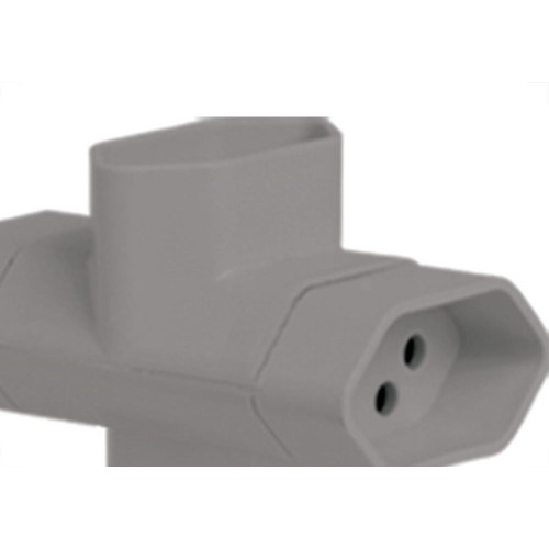 Pino 3 Saidas 2 Polos+Terra Ilumi ''T'' Cinza 12250 - Kit C/10 