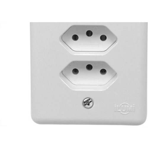 Conjunto Ilumi 4X2 Branco Com Placa(3Tomadas 10A Monobloco) 201201