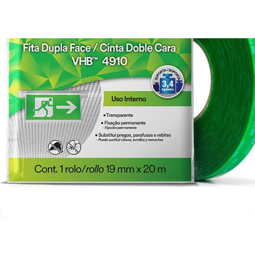 Fita Dupla Face 3M Vhb Transparente 19X20 H0002317875