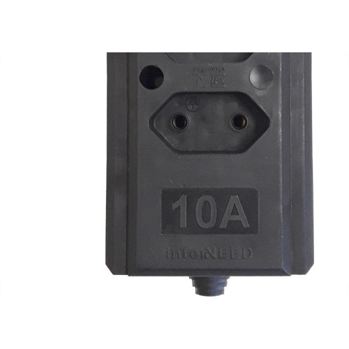 Tomada Barra Interneed   Dupla 10A 2 Polos Preta 69300