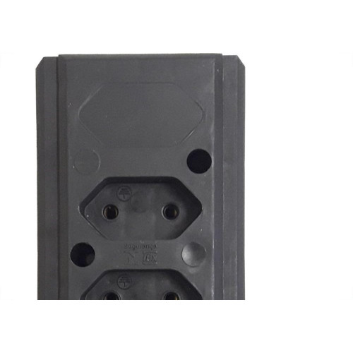 Tomada Barra Interneed   Dupla 10A 2 Polos Preta 69300