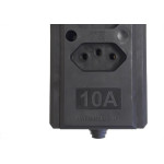 Tomada Barra Interneed   Dupla 10A 2 Polos +Terra Preta 68853