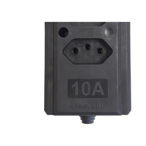 Tomada Barra Interneed   Dupla 10A 2 Polos +Terra Preta 68853