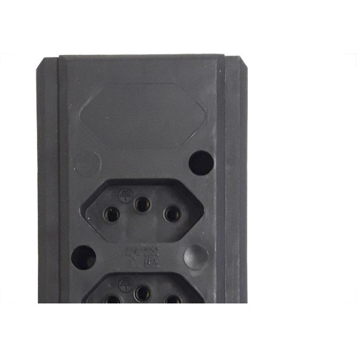 Tomada Barra Interneed   Dupla 10A 2 Polos +Terra Preta 68853
