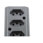 Tomada Barra Interneed   Tripla 10A 2 Polos +Terra Cinza 66231